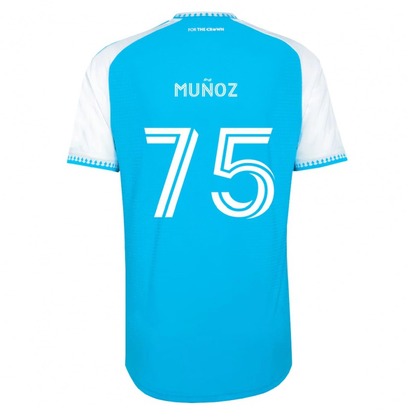 Danxen Niño Camiseta Jeremiah Muñoz #75 Azul Cielo Blanco Negro 1ª Equipación 2026/27 La Camisa México