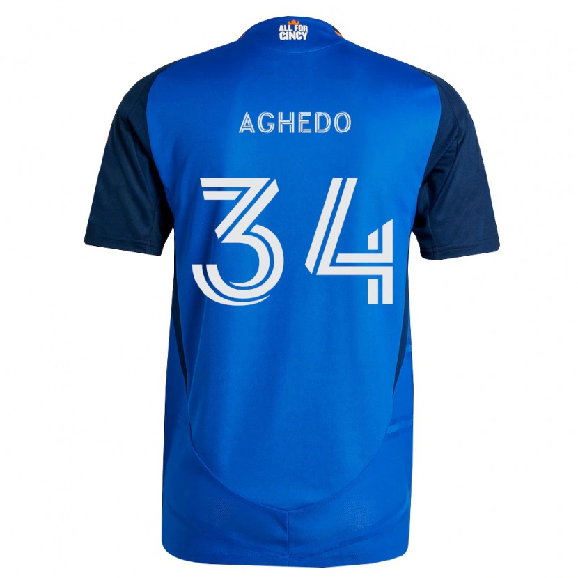 Danxen Niño Camiseta London Aghedo #34 Azul Real Naranja 1ª Equipación 2026/27 La Camisa México