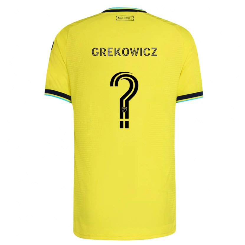 Danxen Niño Camiseta Jacob Grekowicz #0 Amarillo Brillante Azul Marino 1ª Equipación 2026/27 La Camisa México