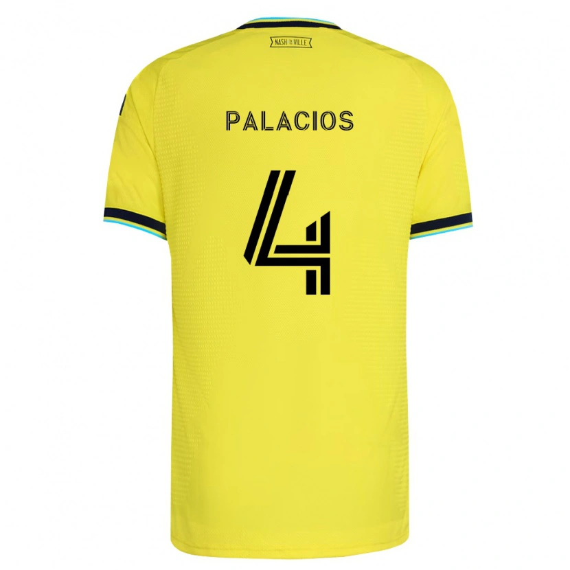 Danxen Niño Camiseta Jeison Palacios #4 Amarillo Brillante Azul Marino 1ª Equipación 2026/27 La Camisa México