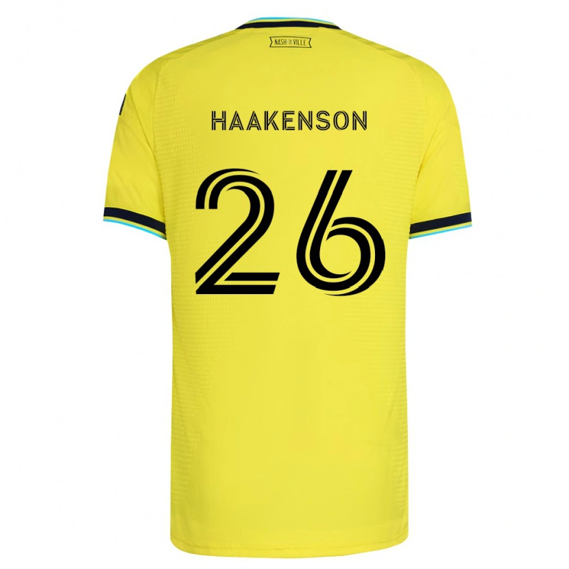 Danxen Niño Camiseta Luke Haakenson #26 Amarillo Brillante Azul Marino 1ª Equipación 2026/27 La Camisa México