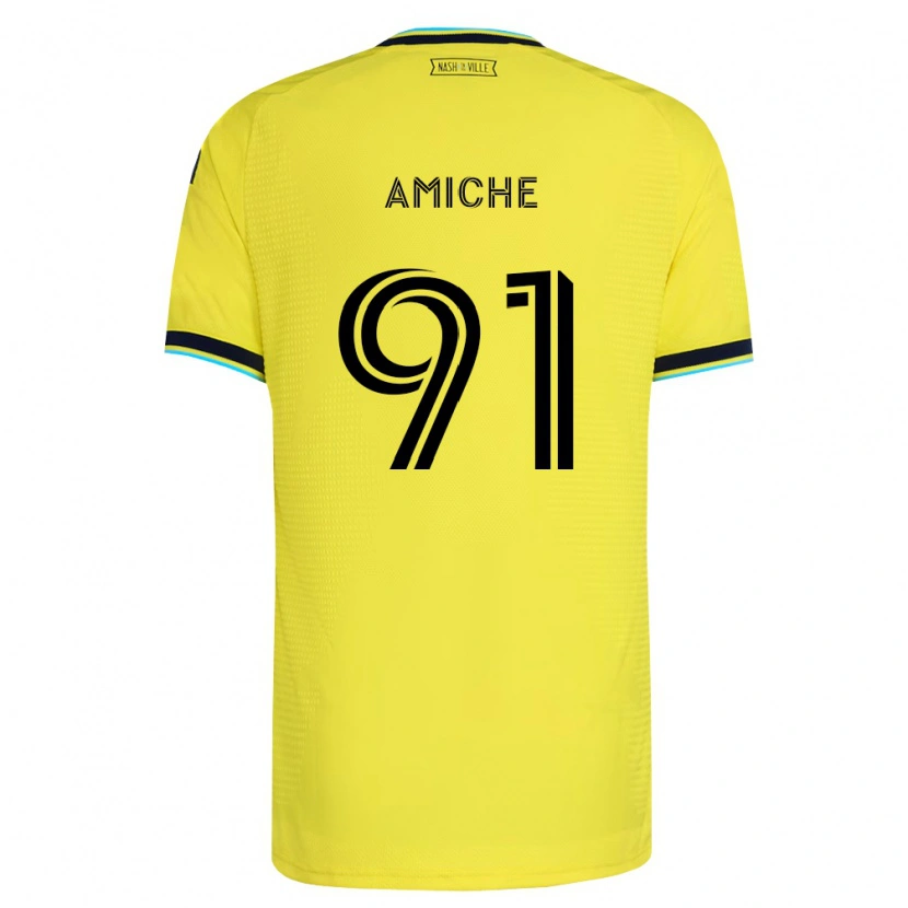 Danxen Niño Camiseta Kemy Amiche #91 Amarillo Brillante Azul Marino 1ª Equipación 2026/27 La Camisa México