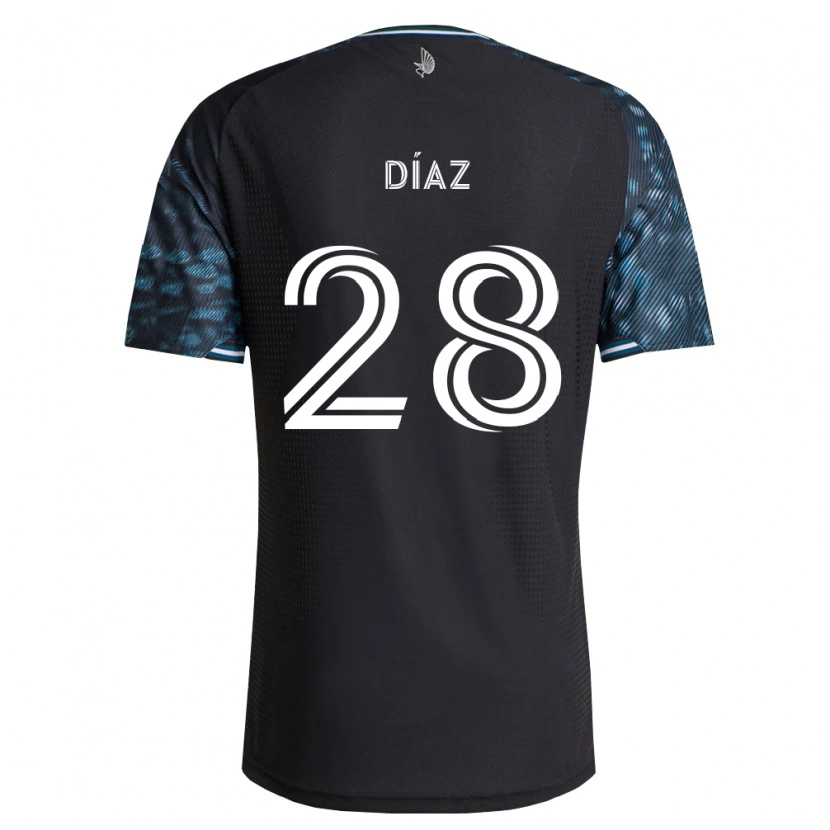 Danxen Niño Camiseta Jefferson Díaz #28 Negro Blanco 1ª Equipación 2026/27 La Camisa México