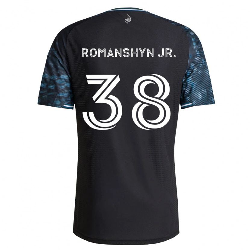 Danxen Niño Camiseta Kage Romanshyn Jr. #38 Negro Blanco 1ª Equipación 2026/27 La Camisa México