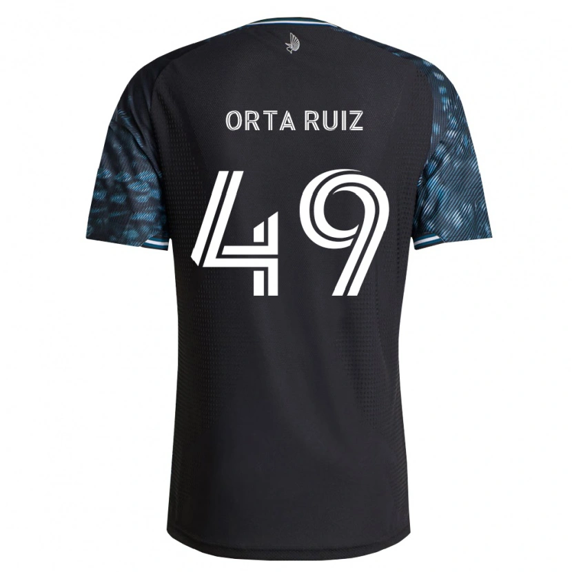 Danxen Niño Camiseta Jose Orta Ruiz #49 Negro Blanco 1ª Equipación 2026/27 La Camisa México