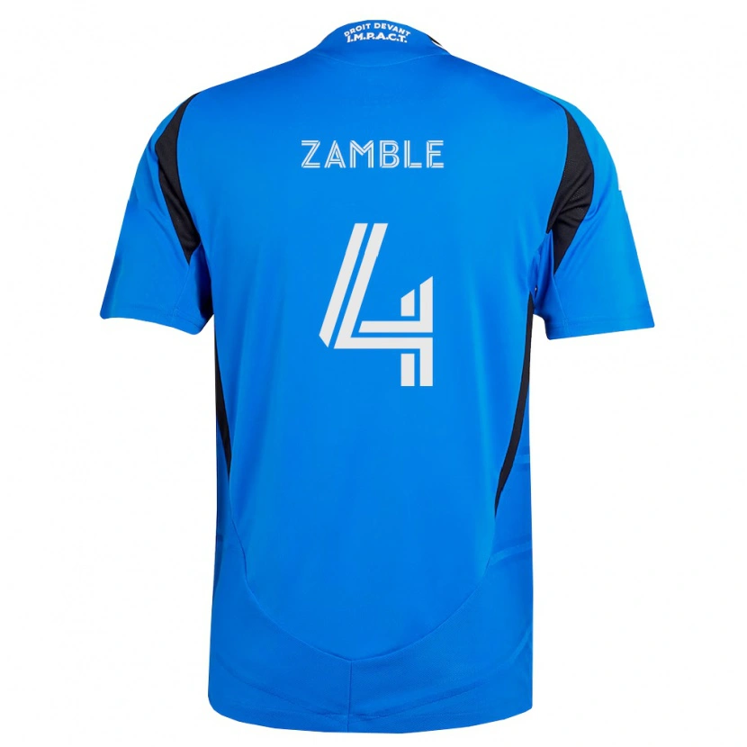 Danxen Niño Camiseta Ulrich Zamble #4 Azul Blanco Negro 1ª Equipación 2026/27 La Camisa México