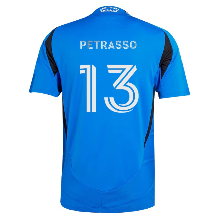 Danxen Niño Camiseta Luca Petrasso #13 Azul Blanco Negro 1ª Equipación 2026/27 La Camisa México
