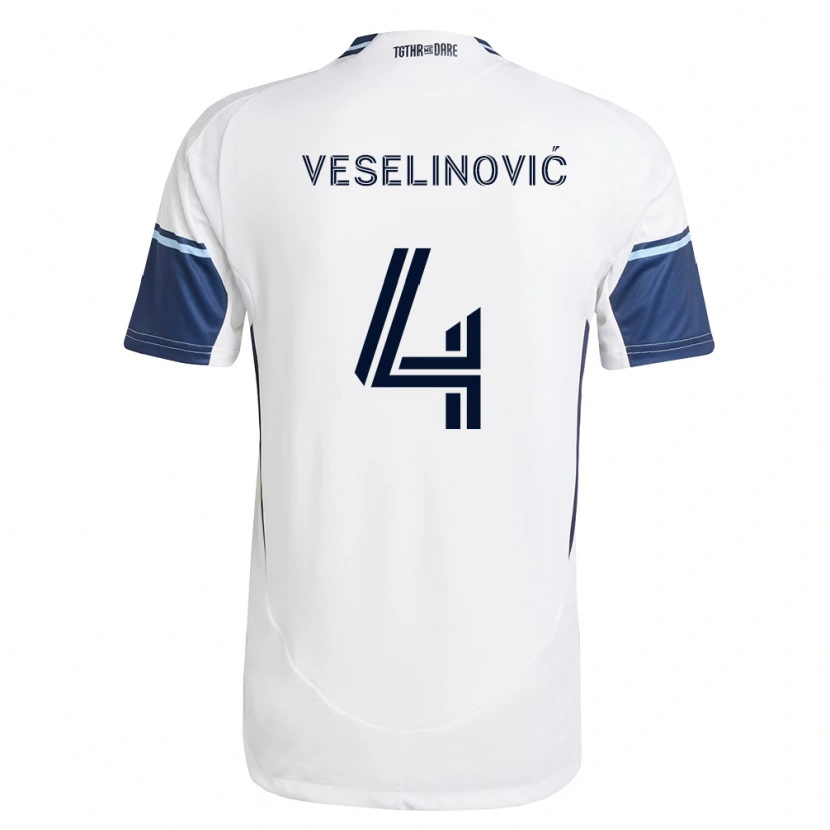 Danxen Niño Camiseta Ranko Veselinović #4 Blanco Azul Real 1ª Equipación 2026/27 La Camisa México