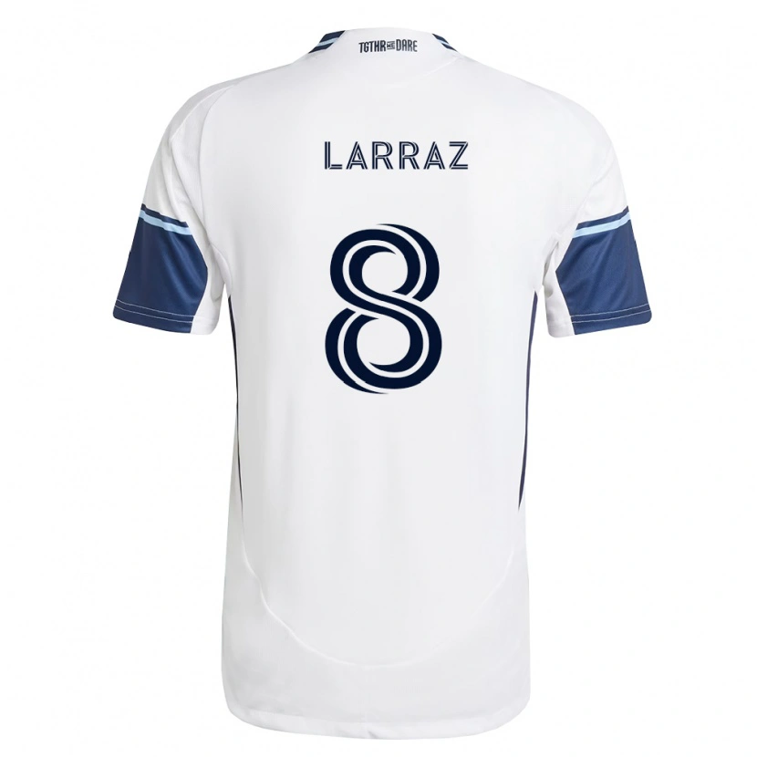 Danxen Niño Camiseta Oliver Larraz #8 Blanco Azul Real 1ª Equipación 2026/27 La Camisa México