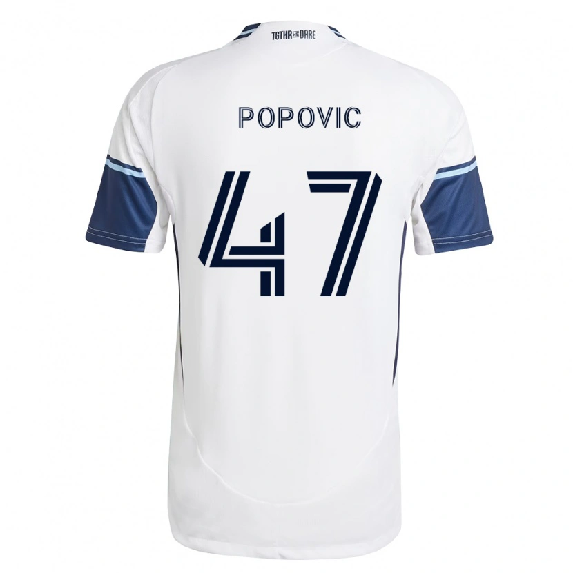 Danxen Niño Camiseta Marko Popović #47 Blanco Azul Real 1ª Equipación 2026/27 La Camisa México