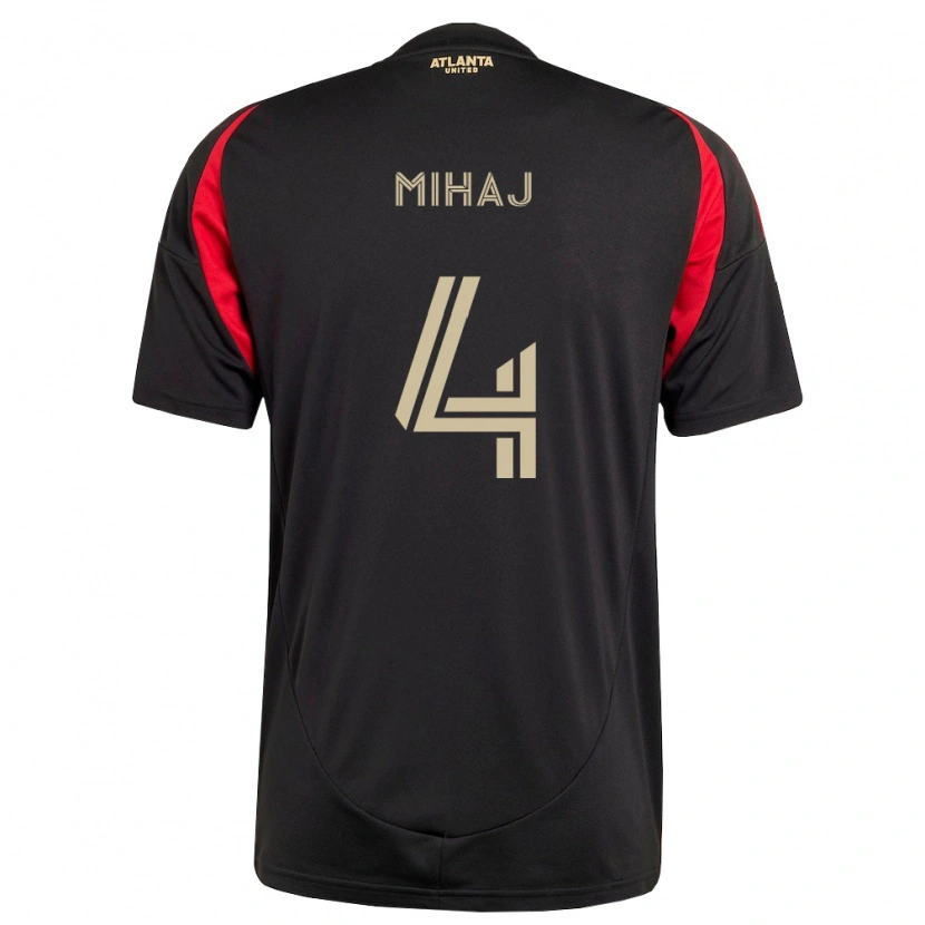Danxen Niño Camiseta Enea Mihaj #4 Negro Rojo 1ª Equipación 2026/27 La Camisa México