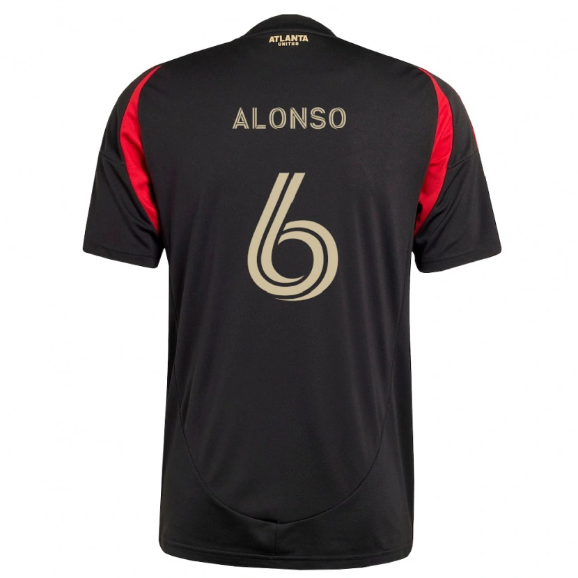 Danxen Niño Camiseta Júnior Alonso #6 Negro Rojo 1ª Equipación 2026/27 La Camisa México