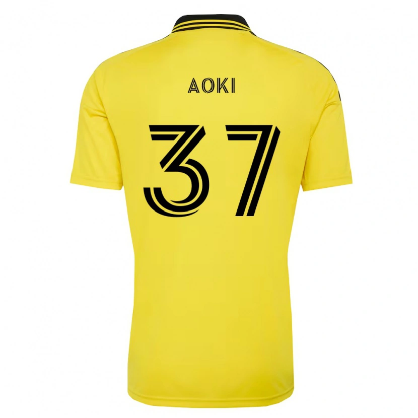 Danxen Niño Camiseta Rui Aoki #37 Amarillo Negro 1ª Equipación 2026/27 La Camisa México