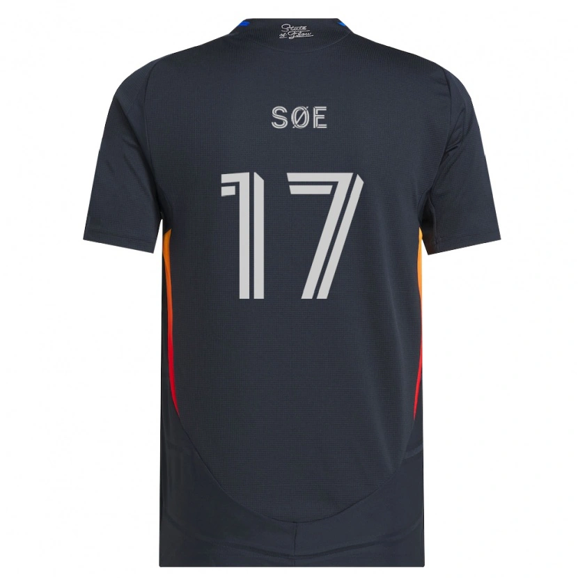 Danxen Niño Camiseta Osvald Søe #17 Gris Oscuro Rojo 1ª Equipación 2026/27 La Camisa México