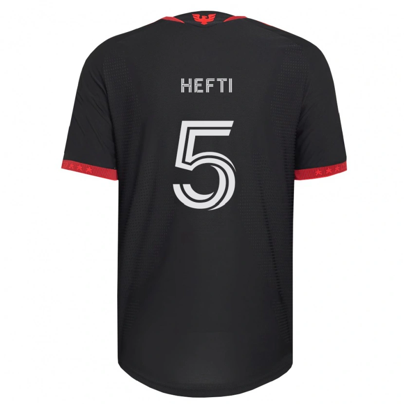 Danxen Niño Camiseta Silvan Hefti #5 Negro Blanco Rojo 1ª Equipación 2026/27 La Camisa México