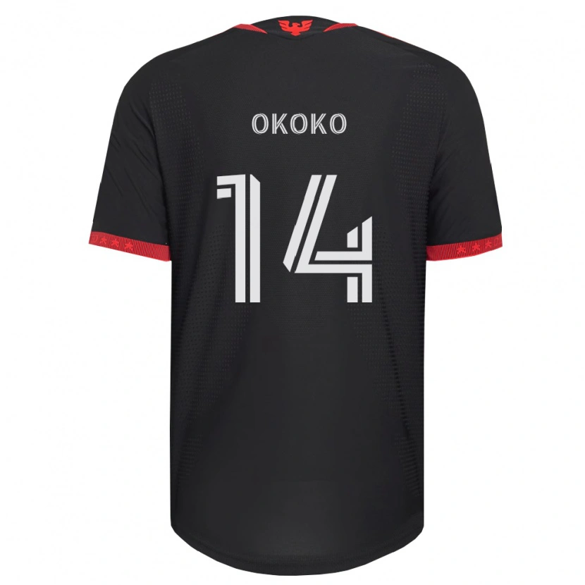 Danxen Niño Camiseta Lohamba Okoko #14 Negro Blanco Rojo 1ª Equipación 2026/27 La Camisa México