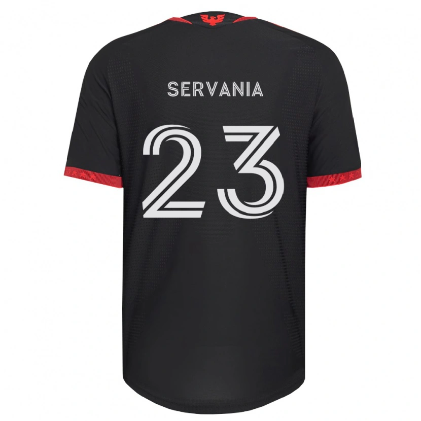 Danxen Niño Camiseta Brandon Servania #23 Negro Blanco Rojo 1ª Equipación 2026/27 La Camisa México