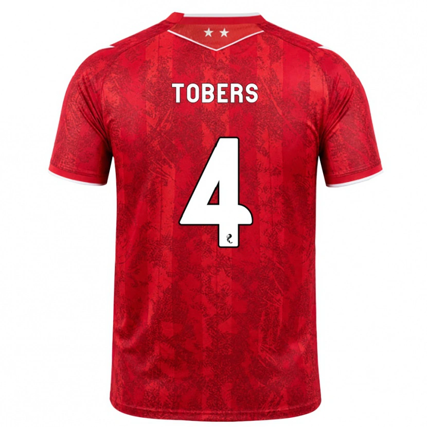 Danxen Niño Camiseta Kristers Tobers #4 Rojo Blanco 1ª Equipación 2026/27 La Camisa México