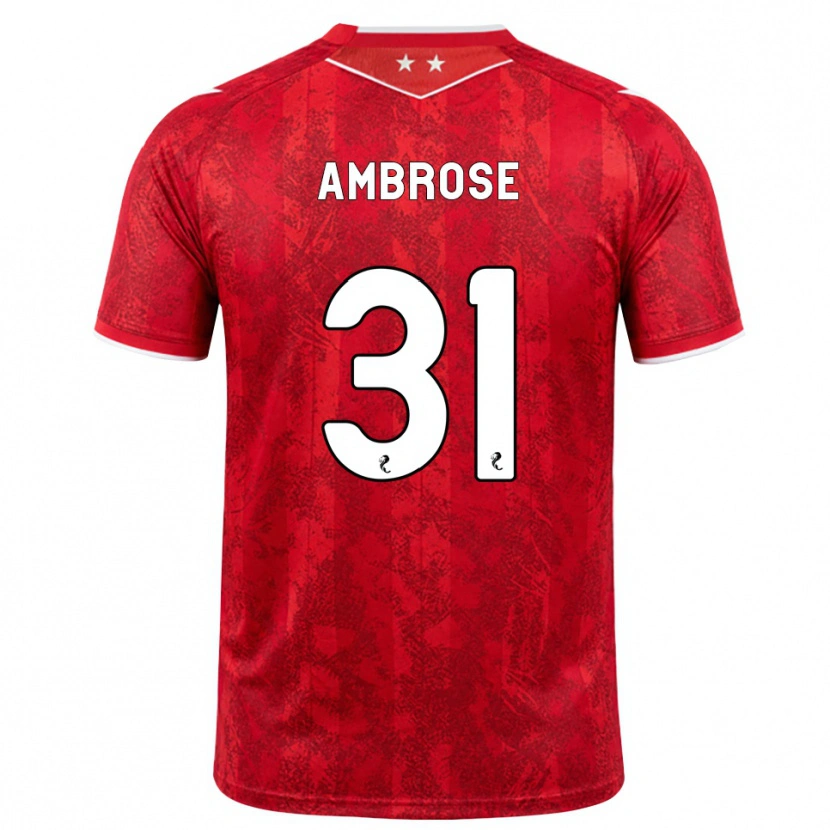 Danxen Niño Camiseta Peter Ambrose #31 Rojo Blanco 1ª Equipación 2026/27 La Camisa México