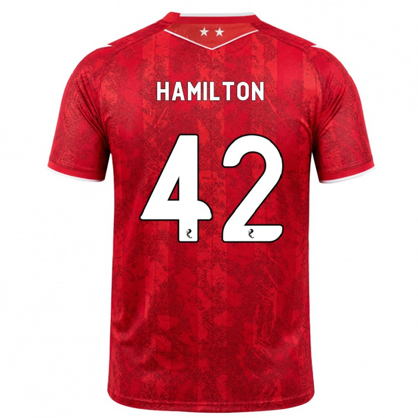 Danxen Niño Camiseta Brendan Hamilton #42 Rojo Blanco 1ª Equipación 2026/27 La Camisa México