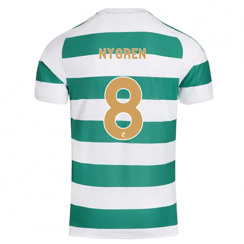 Danxen Niño Camiseta Benjamin Nygren #8 Cian Oscuro Blanco 1ª Equipación 2026/27 La Camisa México