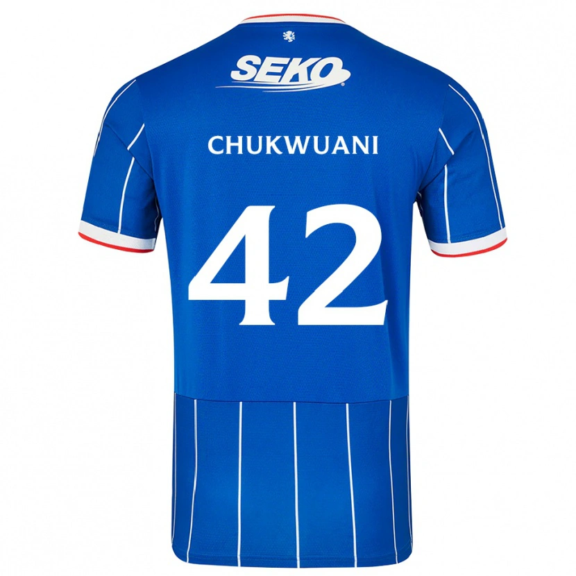 Danxen Niño Camiseta Tochi Chukwuani #42 Rojo Azul Blanco 1ª Equipación 2026/27 La Camisa México