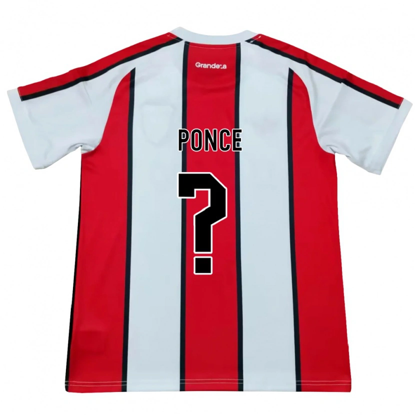 Danxen Niño Camiseta Tomas Castro Ponce #0 Blanco Rojo Negro 2ª Equipación 2026/27 La Camisa México