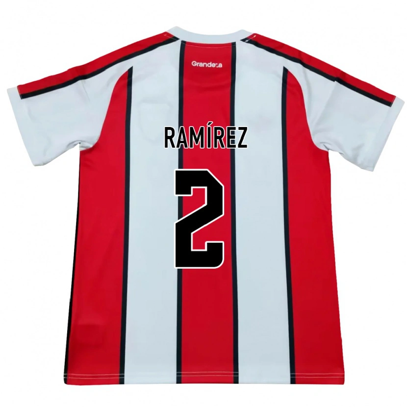 Danxen Niño Camiseta Tobías Ramírez #2 Blanco Rojo Negro 2ª Equipación 2026/27 La Camisa México