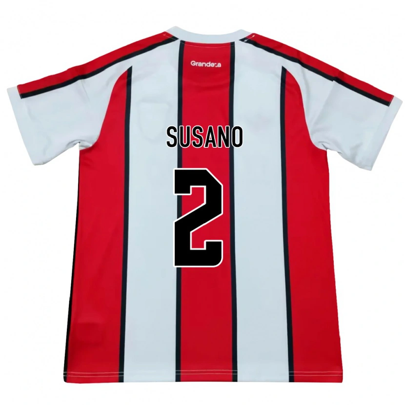 Danxen Niño Camiseta Ángel Susano #2 Blanco Rojo Negro 2ª Equipación 2026/27 La Camisa México