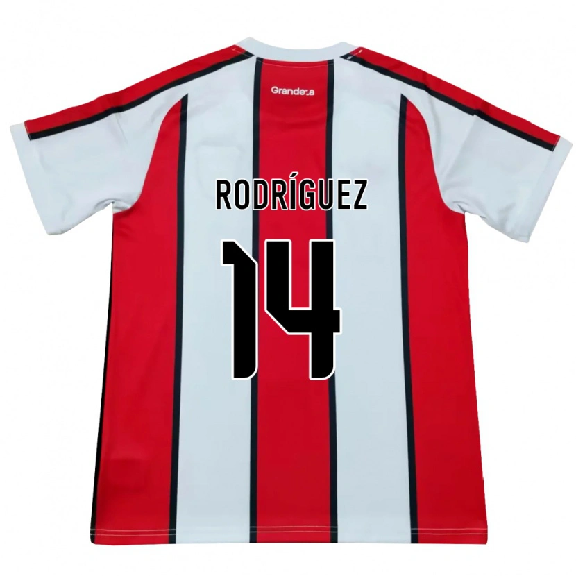 Danxen Niño Camiseta Benjamín Rodríguez #14 Blanco Rojo Negro 2ª Equipación 2026/27 La Camisa México