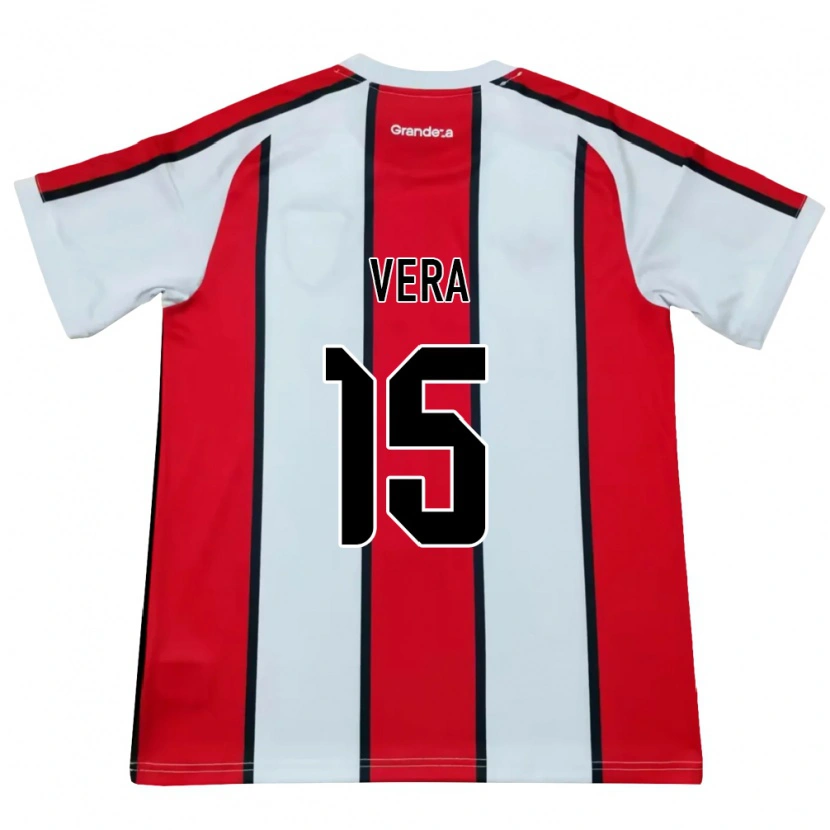 Danxen Niño Camiseta Fausto Vera #15 Blanco Rojo Negro 2ª Equipación 2026/27 La Camisa México