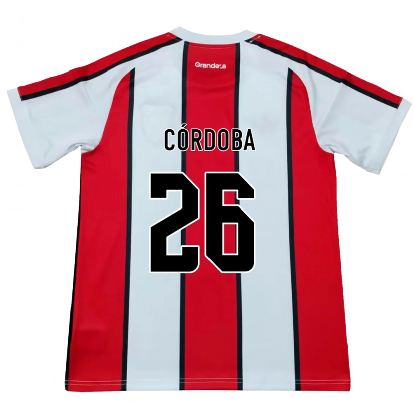 Danxen Niño Camiseta Sol Córdoba #26 Blanco Rojo Negro 2ª Equipación 2026/27 La Camisa México