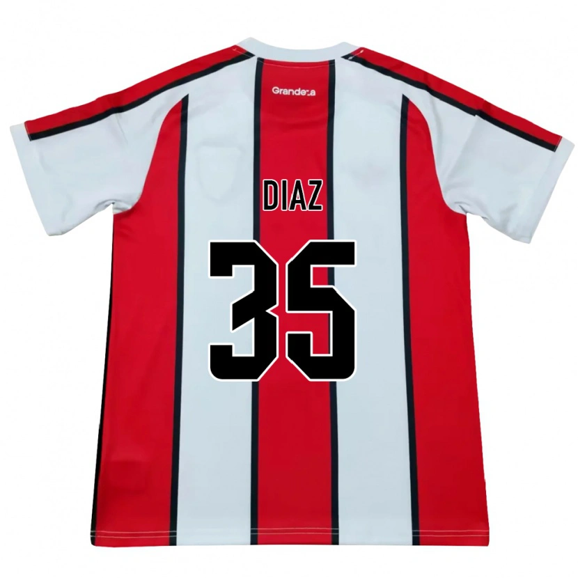 Danxen Niño Camiseta Leonardo Diaz #35 Blanco Rojo Negro 2ª Equipación 2026/27 La Camisa México