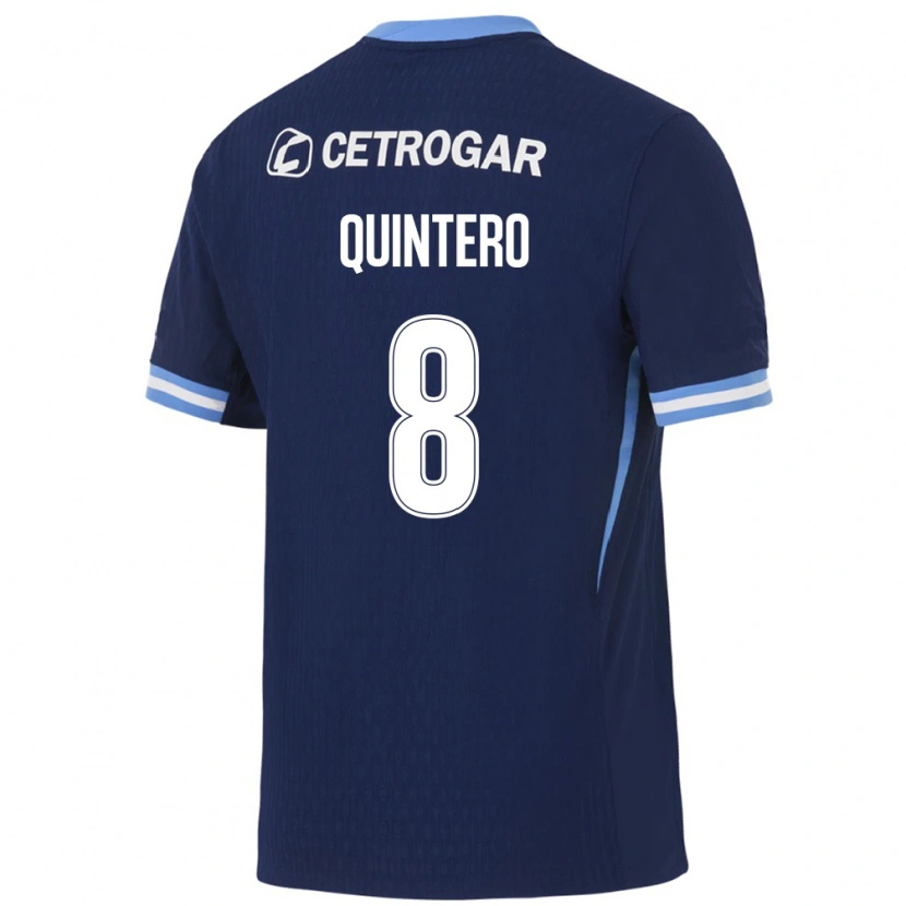Danxen Niño Camiseta Juan Fernando Quintero #8 Azul Real Azul Claro Blanco 2ª Equipación 2026/27 La Camisa México