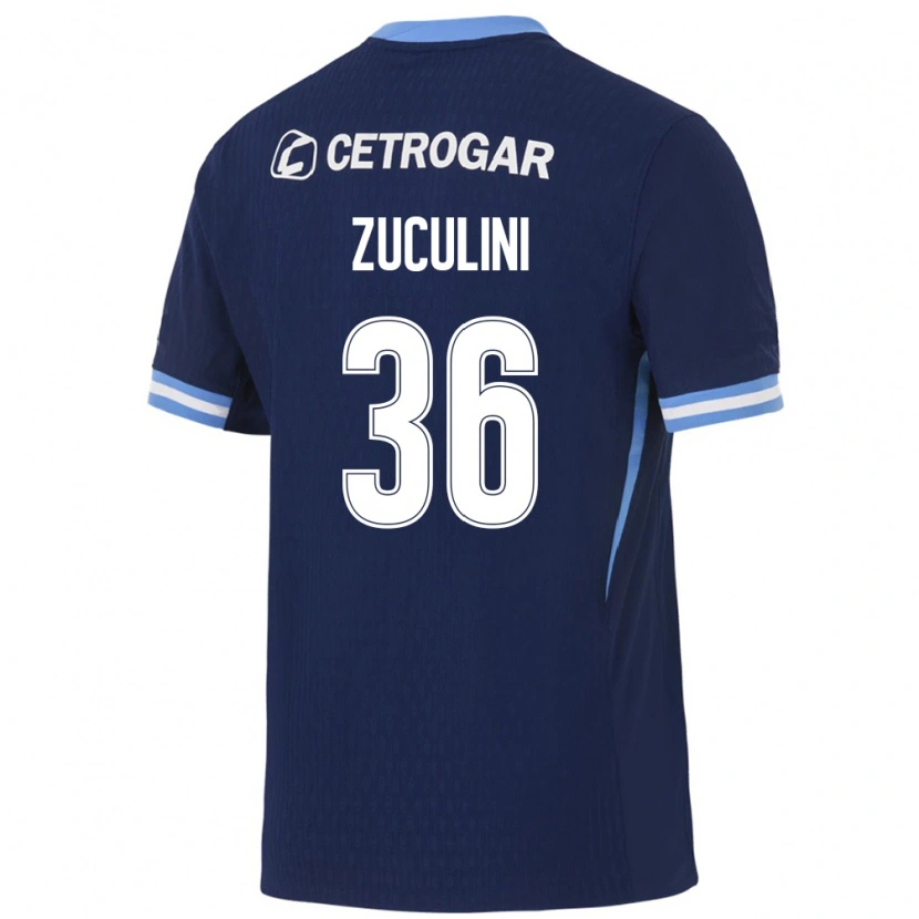 Danxen Niño Camiseta Bruno Zuculini #36 Azul Real Azul Claro Blanco 2ª Equipación 2026/27 La Camisa México