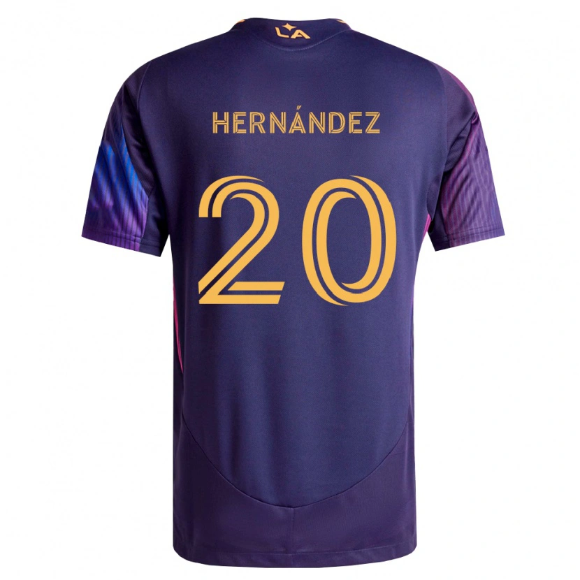 Danxen Niño Camiseta Roberto Hernández #20 Morado Profundo Amarillo 2ª Equipación 2026/27 La Camisa México
