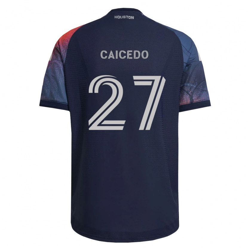 Danxen Niño Camiseta Luis Caicedo #27 Azul Profundo Blanco Naranja 2ª Equipación 2026/27 La Camisa México
