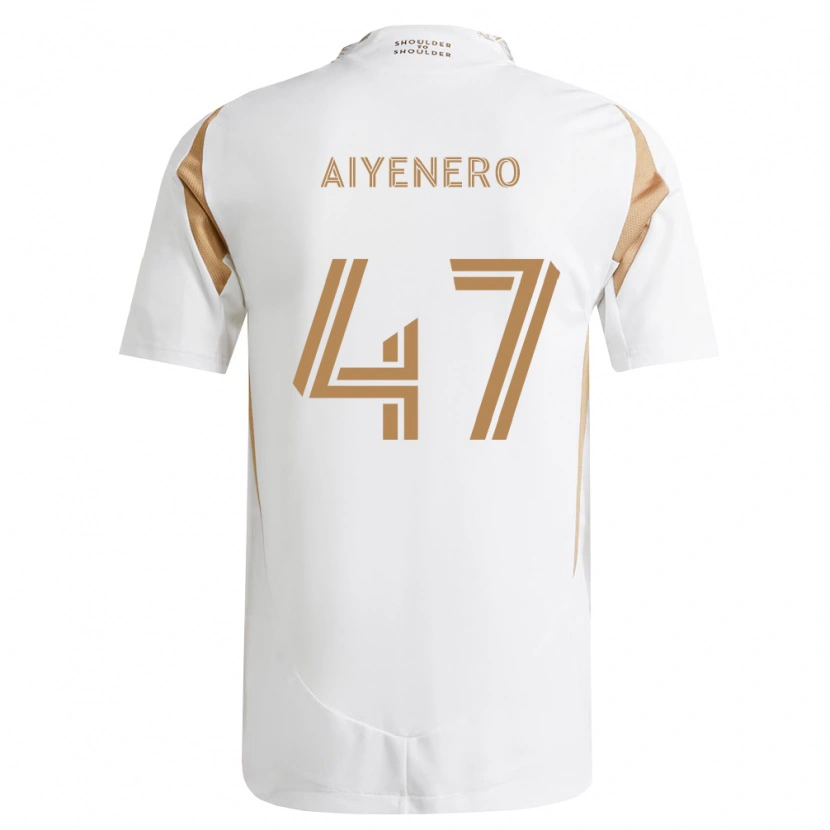 Danxen Niño Camiseta Marius Aiyenero #47 Blanco Marrón 2ª Equipación 2026/27 La Camisa México