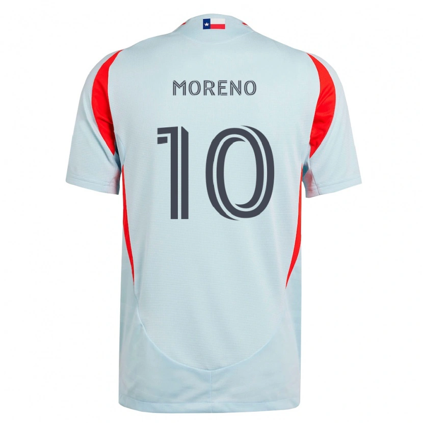 Danxen Niño Camiseta Santiago Moreno #10 Gris Oscuro Blanco Rojo 2ª Equipación 2026/27 La Camisa México