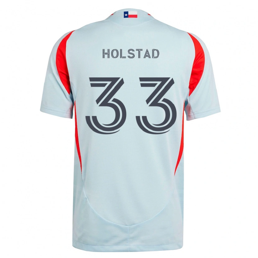 Danxen Niño Camiseta Clay Holstad #33 Gris Oscuro Blanco Rojo 2ª Equipación 2026/27 La Camisa México