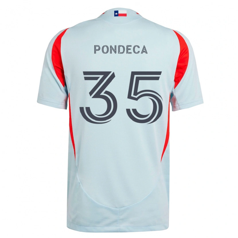 Danxen Niño Camiseta Tomas Pondeca #35 Gris Oscuro Blanco Rojo 2ª Equipación 2026/27 La Camisa México