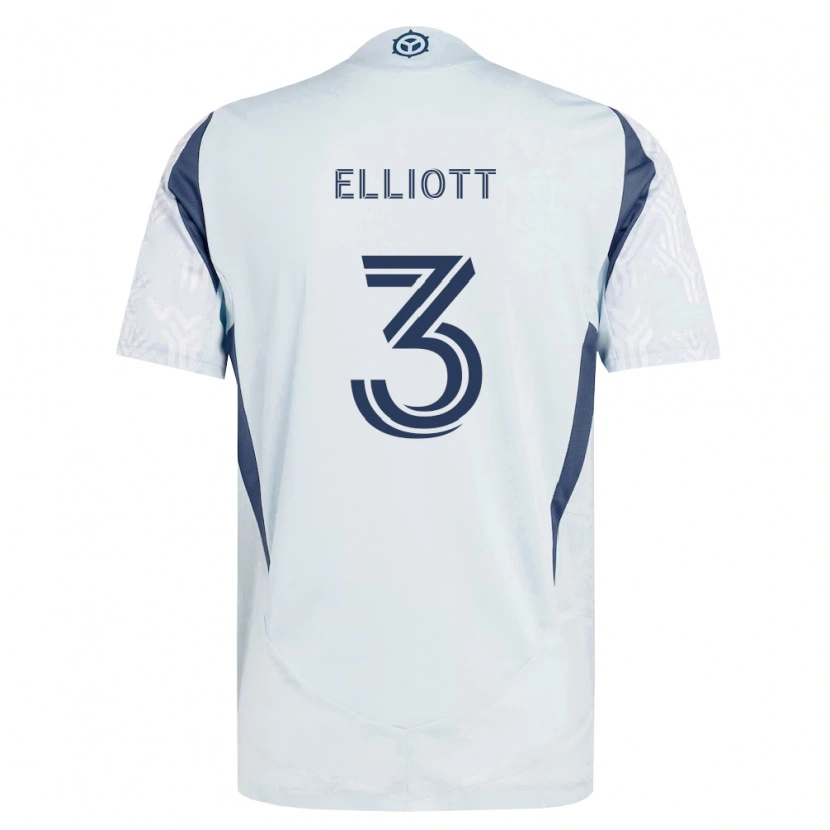 Danxen Niño Camiseta Jack Elliott #3 Azul Gris Blanco 2ª Equipación 2026/27 La Camisa México