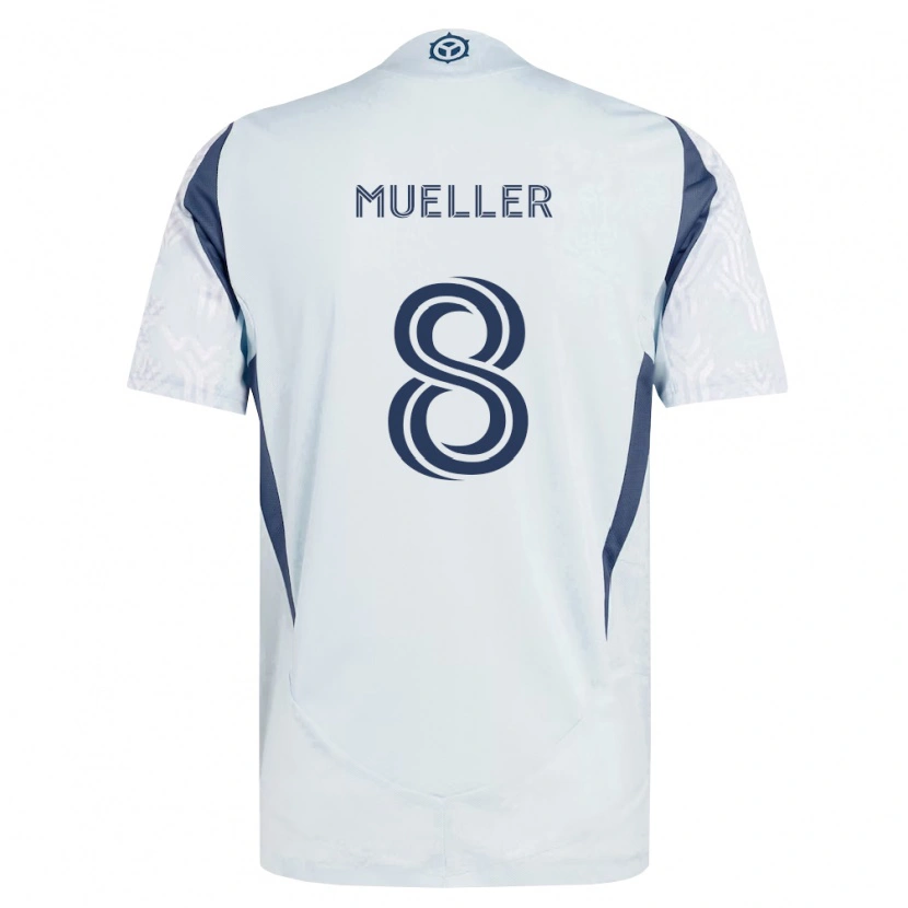 Danxen Niño Camiseta Chris Mueller #8 Azul Gris Blanco 2ª Equipación 2026/27 La Camisa México