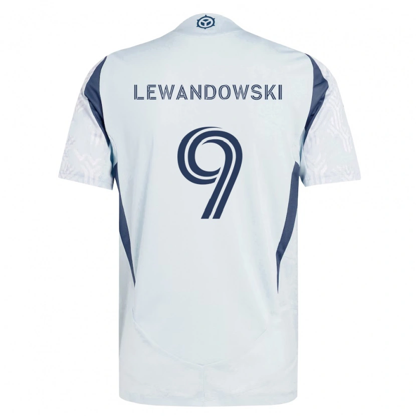 Danxen Niño Camiseta Robert Lewandowski #9 Azul Gris Blanco 2ª Equipación 2026/27 La Camisa México