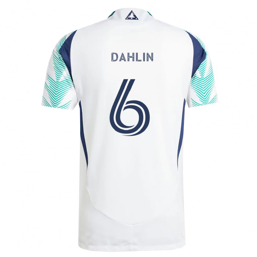 Danxen Niño Camiseta Gabe Dahlin #6 Blanco Azul Marino Verde Claro 2ª Equipación 2026/27 La Camisa México