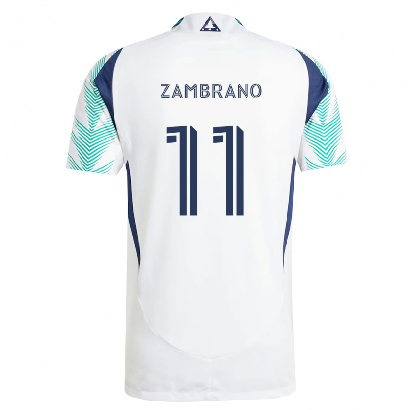 Danxen Niño Camiseta Carlos Zambrano #11 Blanco Azul Marino Verde Claro 2ª Equipación 2026/27 La Camisa México