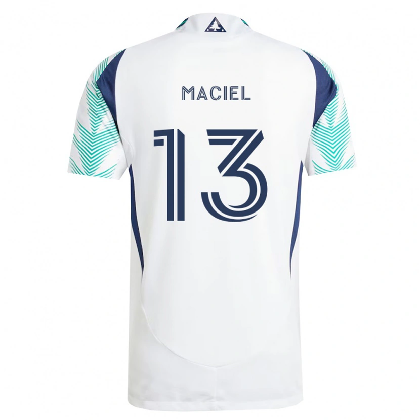 Danxen Niño Camiseta Maciel #13 Blanco Azul Marino Verde Claro 2ª Equipación 2026/27 La Camisa México