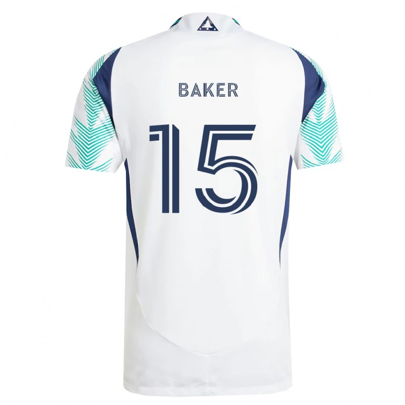 Danxen Niño Camiseta Cody Baker #15 Blanco Azul Marino Verde Claro 2ª Equipación 2026/27 La Camisa México