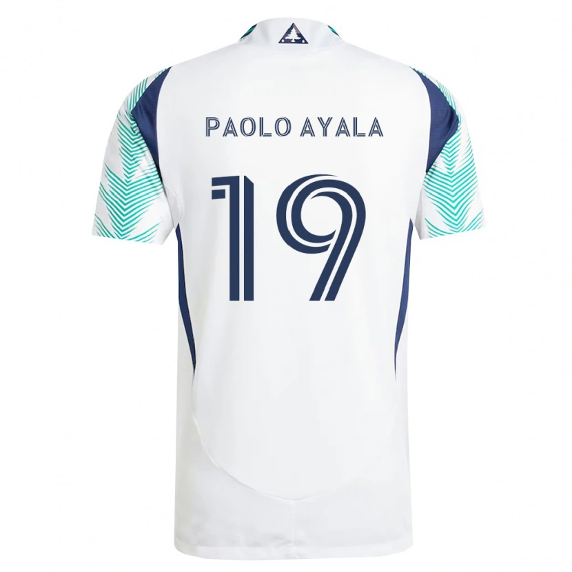 Danxen Niño Camiseta Paolo Ayala #19 Blanco Azul Marino Verde Claro 2ª Equipación 2026/27 La Camisa México