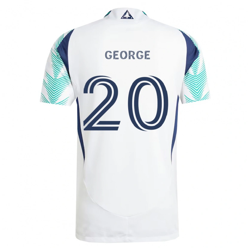 Danxen Niño Camiseta Sharod George #20 Blanco Azul Marino Verde Claro 2ª Equipación 2026/27 La Camisa México